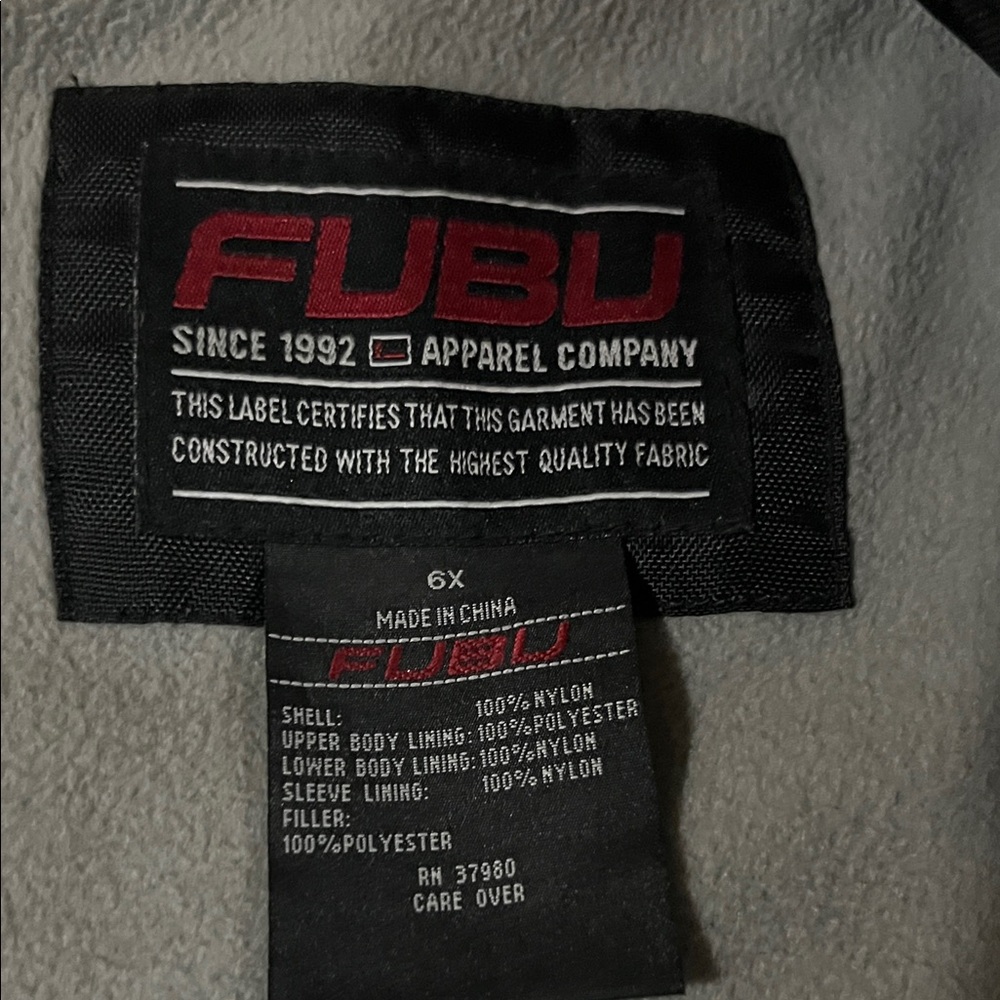 FUBU collection Black and Gray winter coat sz 6X